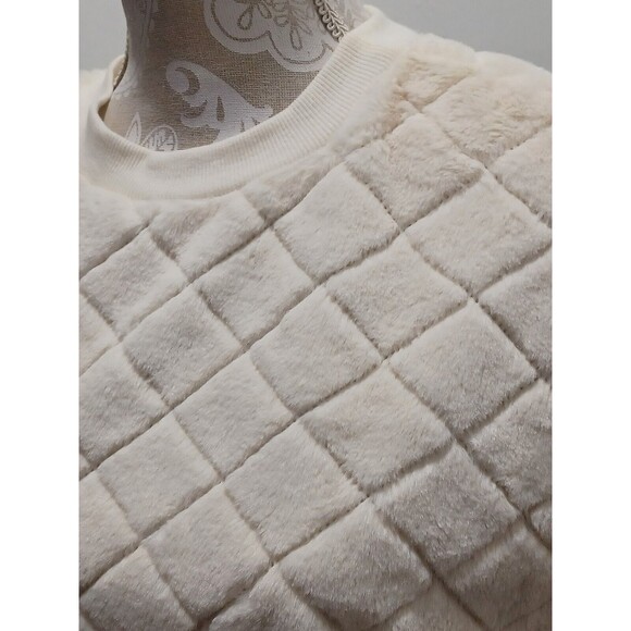 Chance or Fate Cream Diamond Furry sweater Size Small - Picture 5 of 7